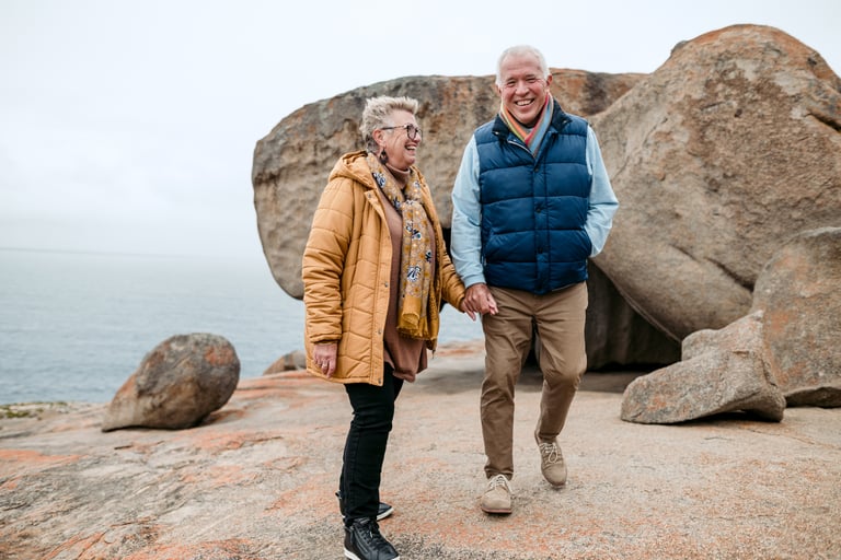 A couple enjoying a walk on Kangaroo Island